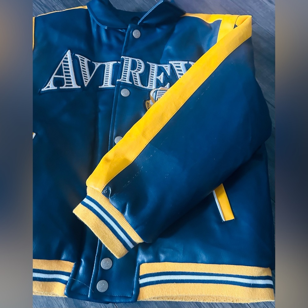 AVIREX 1975 New York leather bomber button down jacket youth large - super rare - Picture 5 of 13